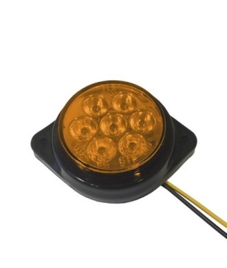 GloboStar® 115415 Πλευρικά Φώτα Όγκου Φορτηγών FLAT BULLET LED 7 SMD DC 24V Αδιάβροχο IP66 Πορτοκαλί